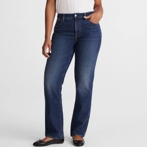 Jones New York Dark Wash Blue Sutton Straight Slimming Jeans Plus Size‎ 16